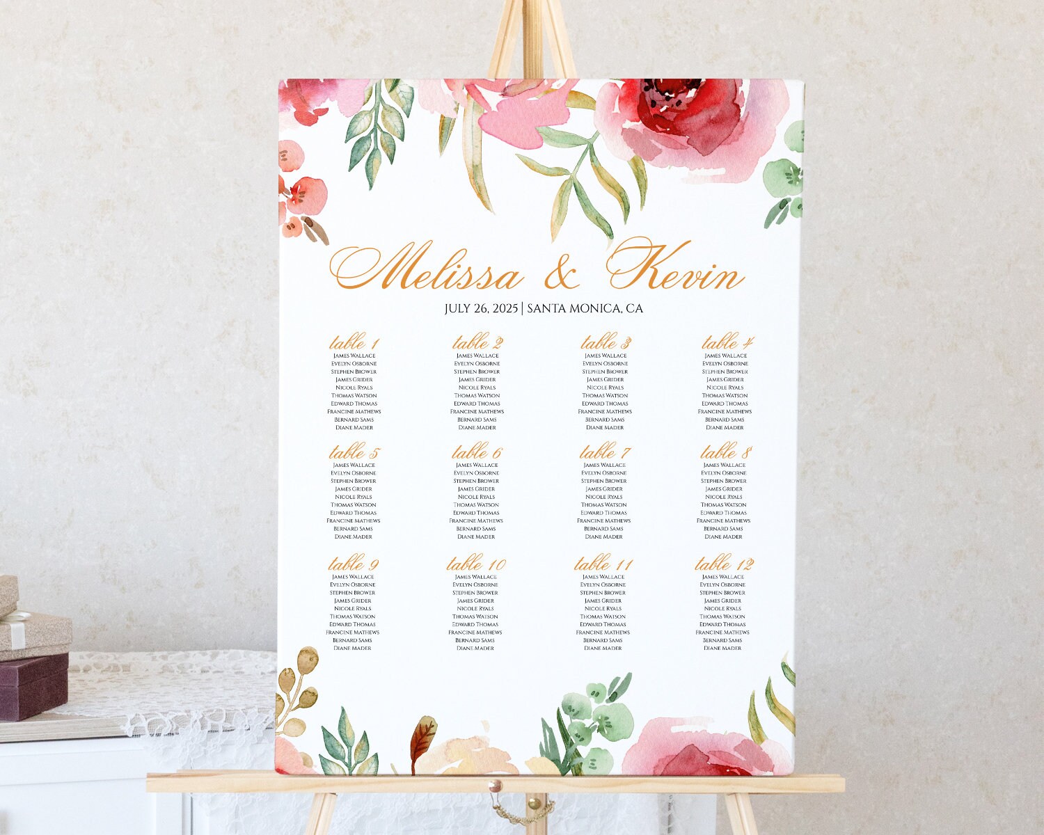 Seating Chart Confirmation Seating Chart Template, Editable Wedding Seating Sign, Instant Download ...