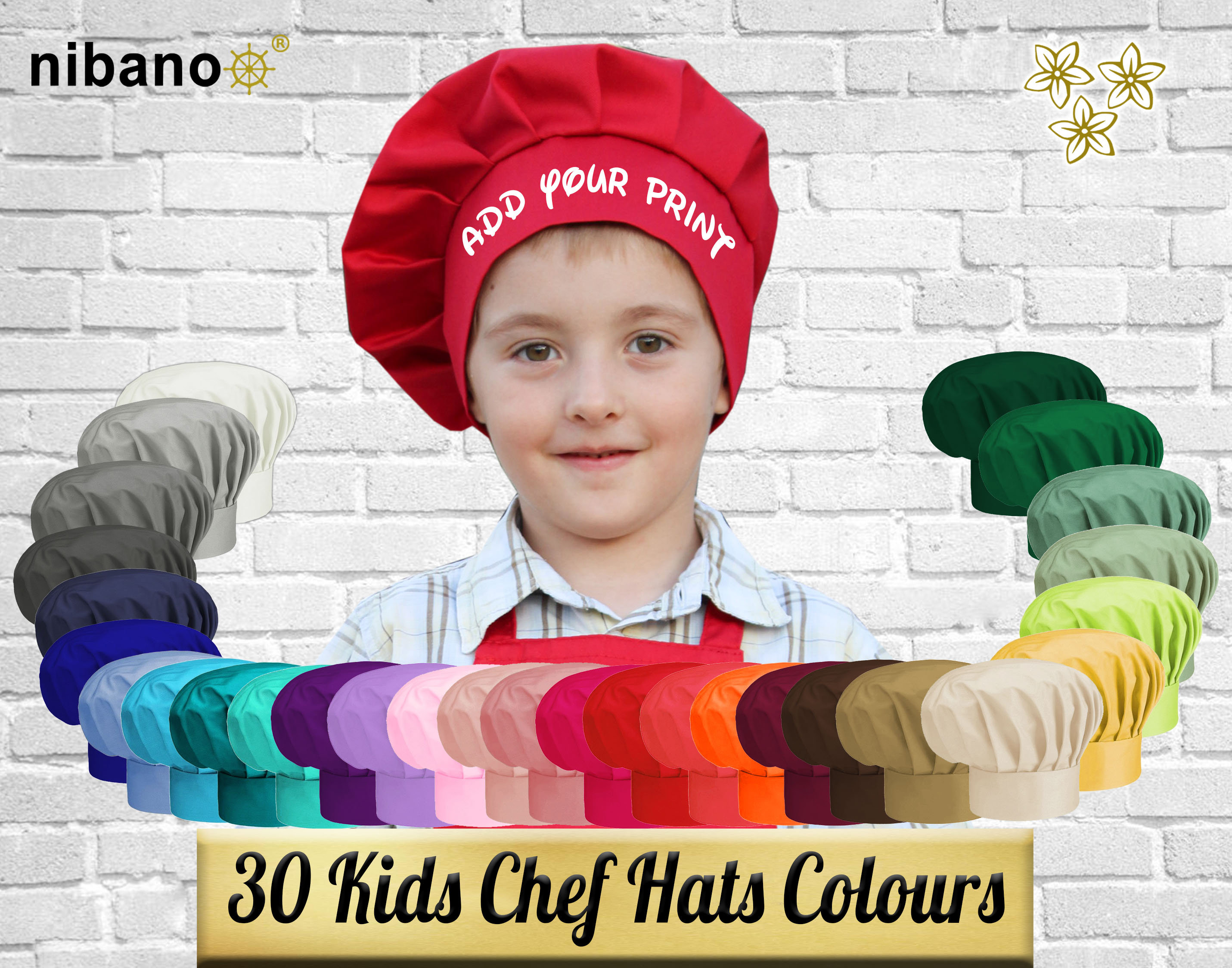 Hats & Caps Baby Clothing 099 Personalised Chef Hat for Children with