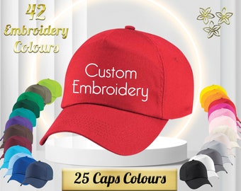 Personalised Cap Emrbroidered, any name, any text, Customised Cap Embroidered, Kitchen cap, baker cap, Take away caps with Embroidery