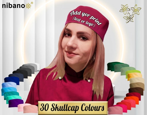Personalised Chef Hat Printed Skull Cap 