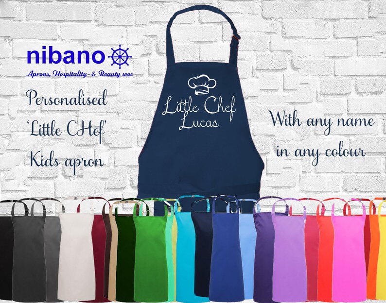 Personalised Little Chef Apron Printed Customised Little Chef Etsy
