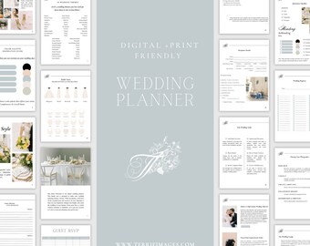 Digital Wedding Planner ( Print Friendly) - Contracts, Templates, And Wedding Inspiration Included