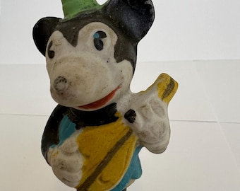 Vintage Mickey Mouse Bisque Ceramic 1930's Made In Japan - Walt Disney