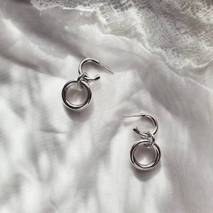 Hollow double hoop earrings dangle earrings