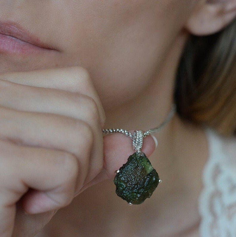 Genuine Moldavite Pendant Necklace 