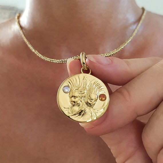 18k Gold Vermeil Plated Double Birthstone Necklace By Harfi |  notonthehighstreet.com