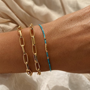 Armband med turkosa pärlor, Heishi-pärlor, turkos armband, armband med afrikanska pärlor, fint armband, litet armband, armbandsstapel