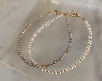 Kaia Pearl Bracelet, Pearl Bracelet, Dainty Bracelet, Minimalist Jewelry, White Pearls, Stacking Bracelet, Bracelet Stack