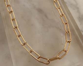 Capella Necklace, Link Chain Necklace, Paperclip Necklace, Gold Filled Jewelry, Minimalist Jewelry, Chunky Chain