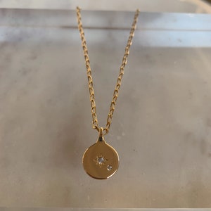 North Star Necklace, Coin Necklace, Celestial Necklace