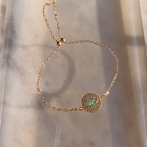 Adjustable Evil Eye Bracelet, Delicate Chain Bracelet, Dainty Adjustable Bracelet, Gold Chain Bracelet,
