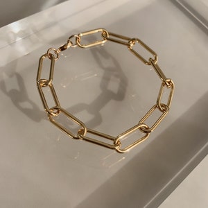 Large Link Chain Bracelet, Paperclip Chain Bracelet, Gold Filled Jewelry, Bracelet Stack, Chunky Bracelet, Minimalist Jewelry, Link Chain