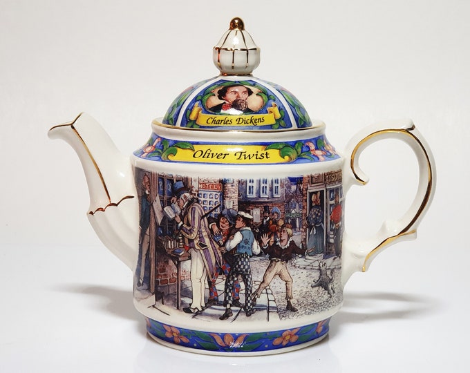 Beautiful Charles Dickens & Oliver Twist Teapot Sadler Etsy