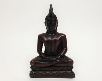 Beautiful Handmade Resin Buddha Statue, Religion statuette, Dhyana Mudra, Vintage Friesland.