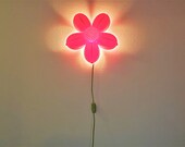 IKEA Wall Lamp Pink Flower Light, Vintage Friesland, Lighting Design for bedroom or childrens room.