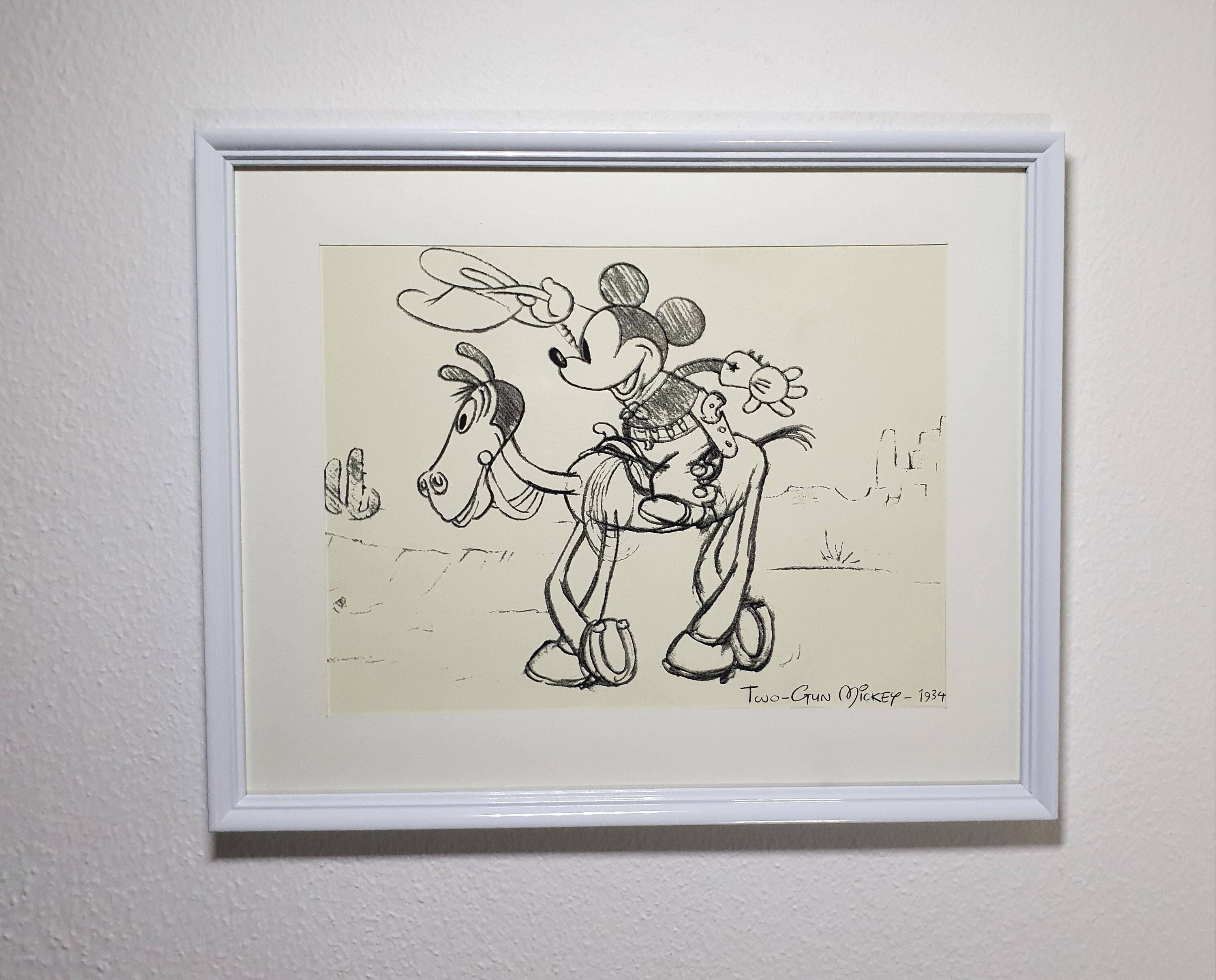 Two-gun Mickey - 1934 Framed Poster, Screen Print Disney Mickey