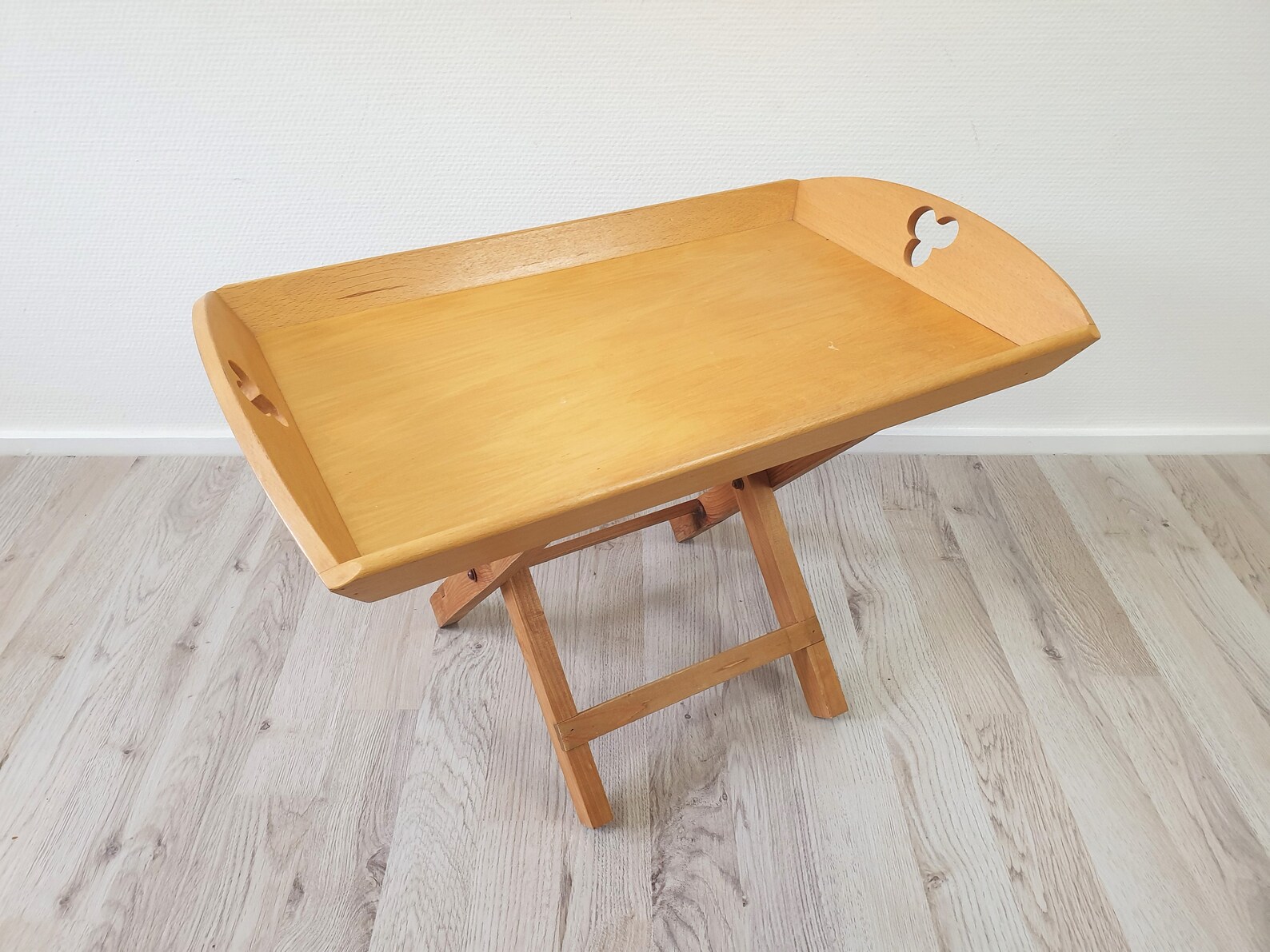Beautiful Vintage Wooden Folding Tray Table Folding Side Etsy