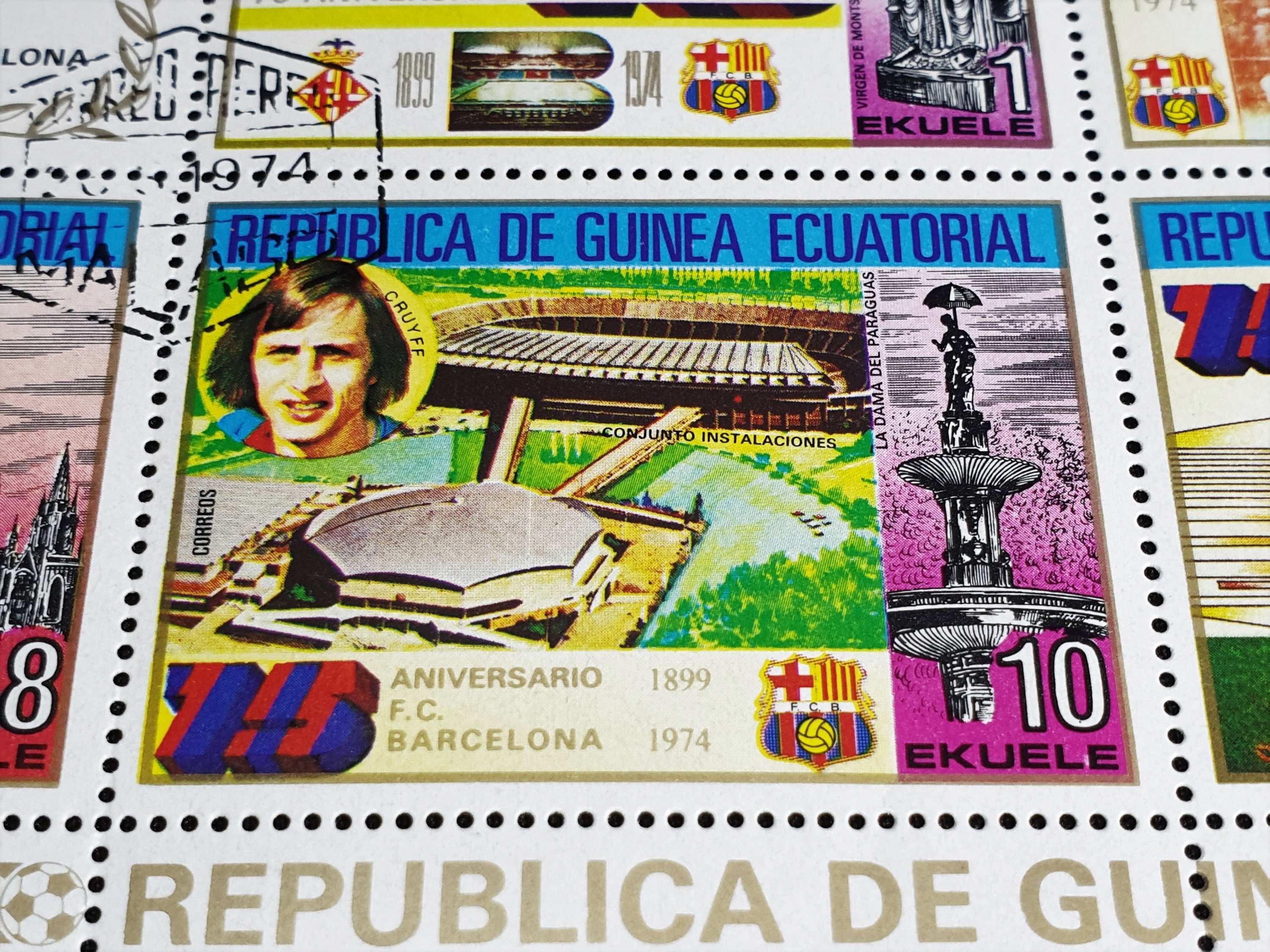 75 Anniversary FC BARCELONA Stamp Republica De Guinea Stamps Etsy UK
