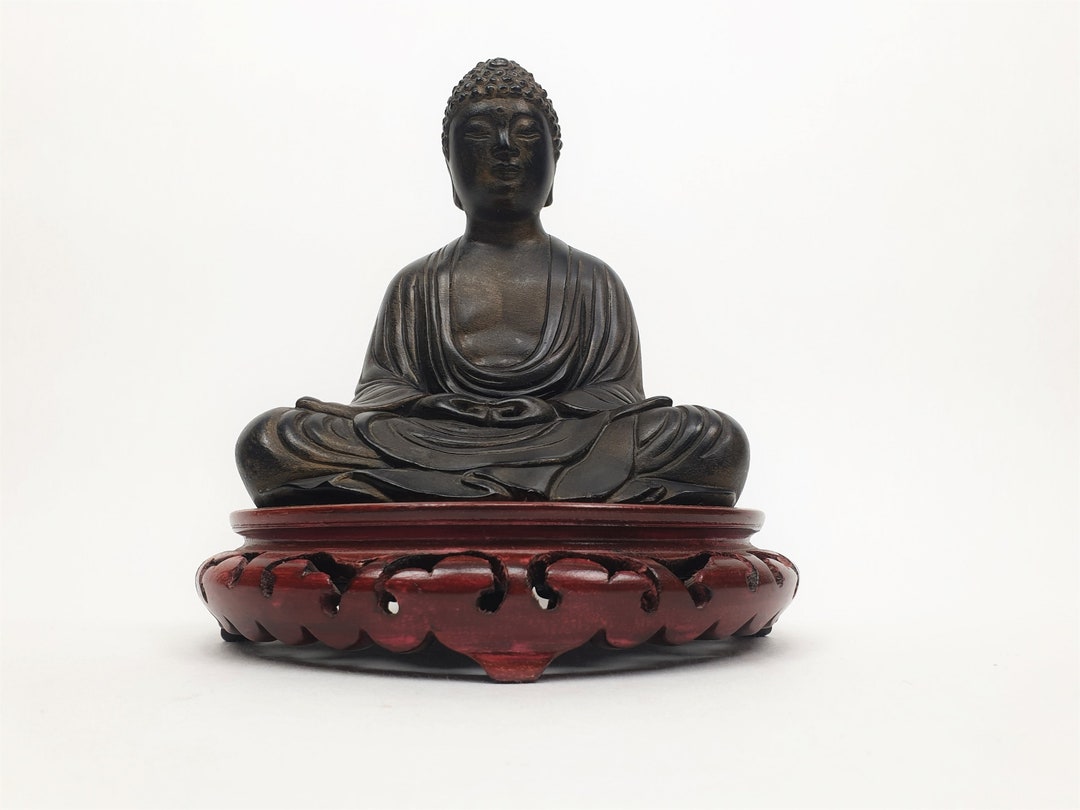 Beautiful Vintage Ceramic Buddha Sculpture, Dhyana Mudra, Vintage
