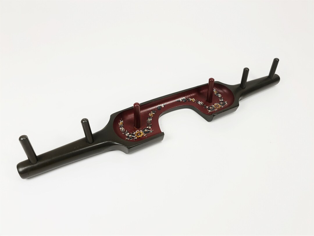 Antique Bucket Yoke, Handpainted Hindeloopen Coat Rack, Frisian Folk