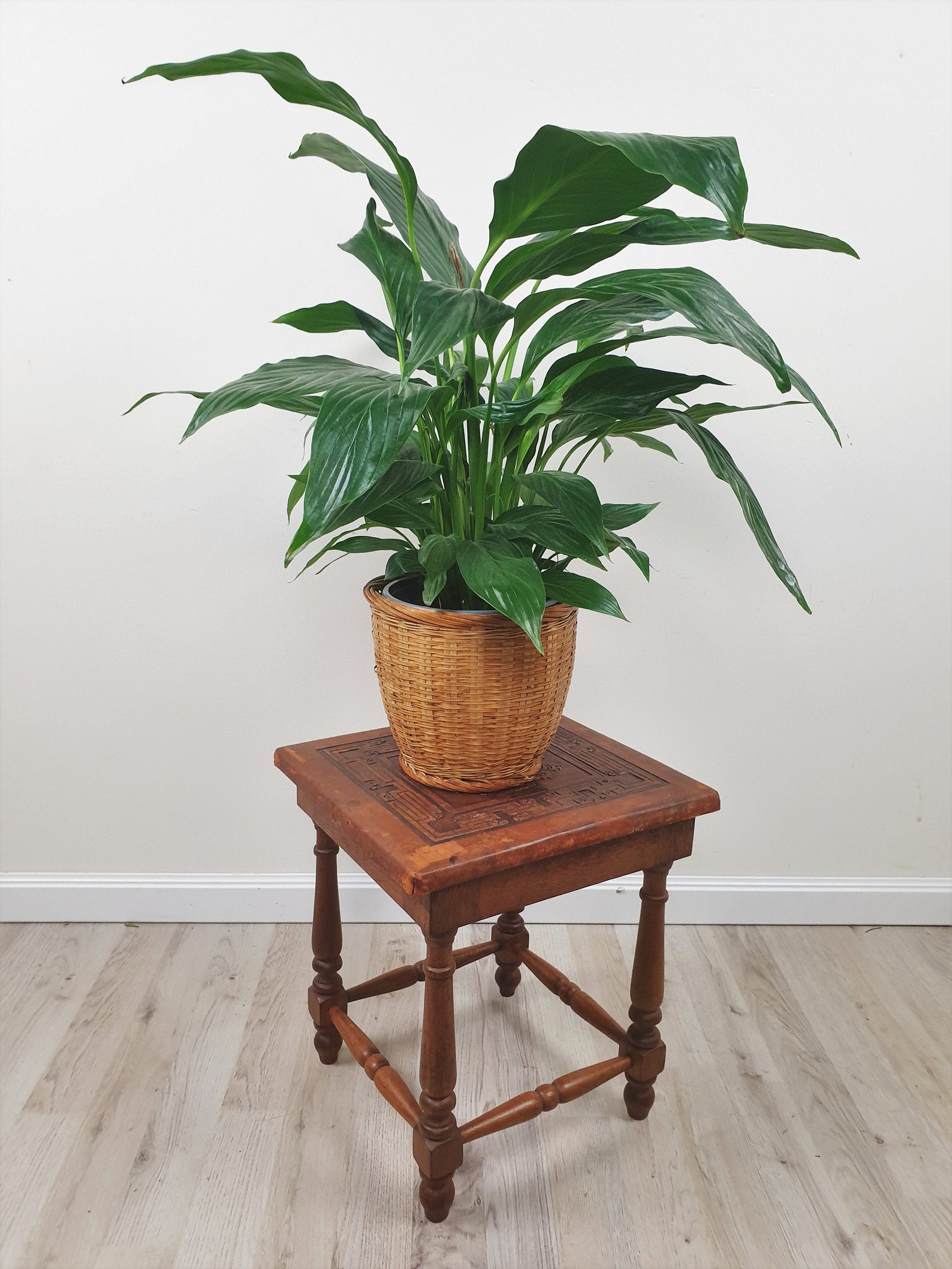 RARE Vintage Handmade Oak Coffee Table / Plant Stand With Etsy