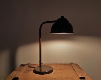 Industrial Brown Desk Lamp,  Retro Office Lamp, Art Deco, Vintage Friesland.