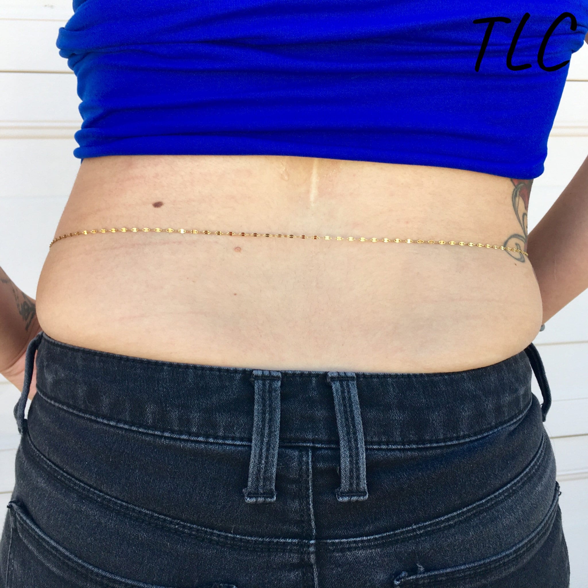 Gold Stainless Steel Belly Chain With Key Charm/matching Anklet/dangle