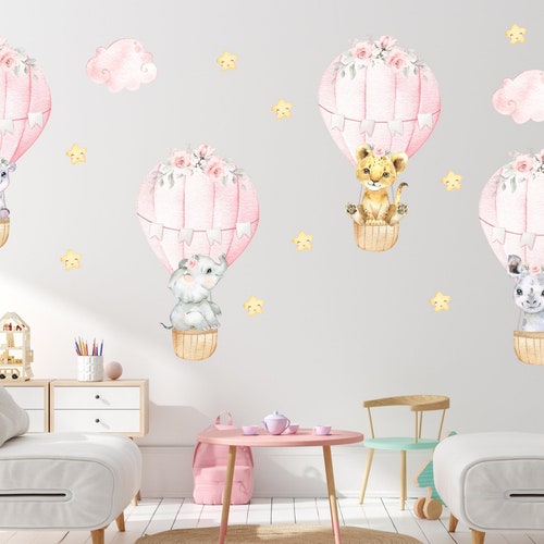 Hot Air Balloon Wall Decal Nursery Fabric Wall Sticker Etsy