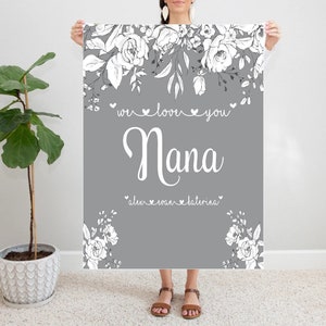 Nana Mother&#39;s Day blanket, Gift for Nana, Grandma Gift, Customized Nana Blanket, Christmas Gift, Grandma Gift, Nana personalized throw- 587