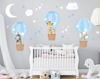 Decalmile Airplane With Animals Wall Stickers Hot Air - View #11