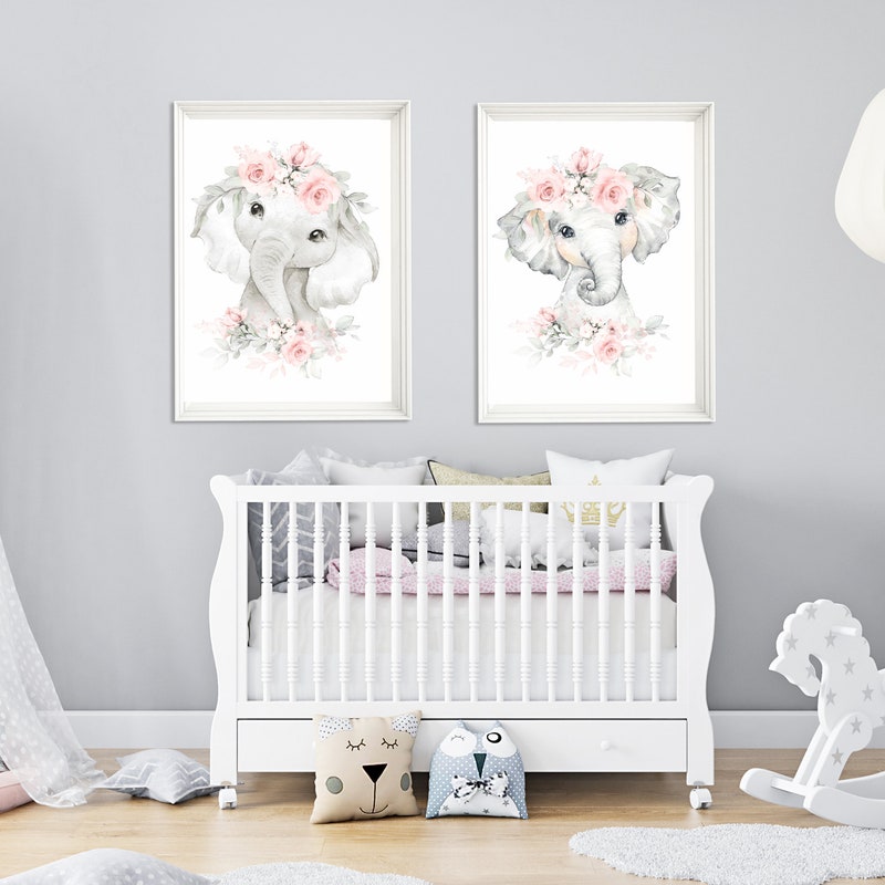 Elephant Nursery Art - Etsy