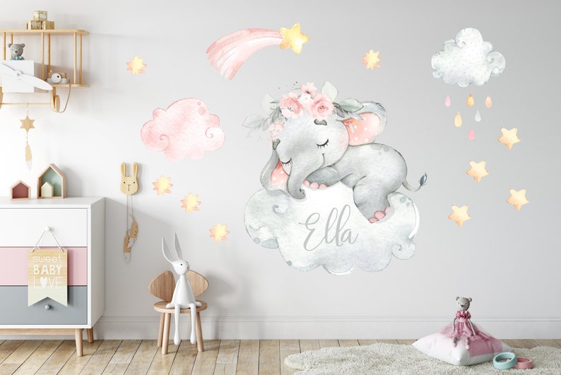 Elephant nursery wall decal elephant wall sticker wall Etsy