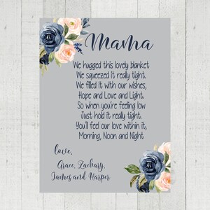 Personalized Watercolor Floral Blanket: Custom Poem Gift for Mom