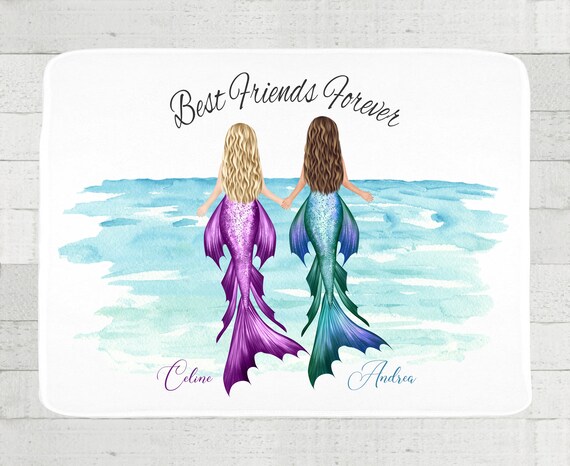 Artsadd Mermaid Blanket with Name Photo Custom Mermaid Gifts for Girls  Personalized Mermaid Blanket Gifts for Kids Girls Toddler Birthday Gifts