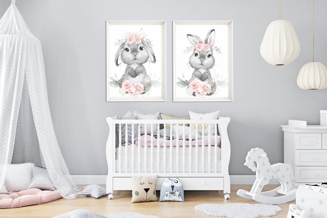 Bunny Nursery Decor, Bunny Prints, Bunny Nursery Wall Art, Bunny Print ...
