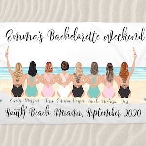 Bachelorette Party Beach Towel, Bride Towel, Beach Bachelorette Party Towel, Bridesmaid Gift, Custom Beach Towel, Bachelorette Towel