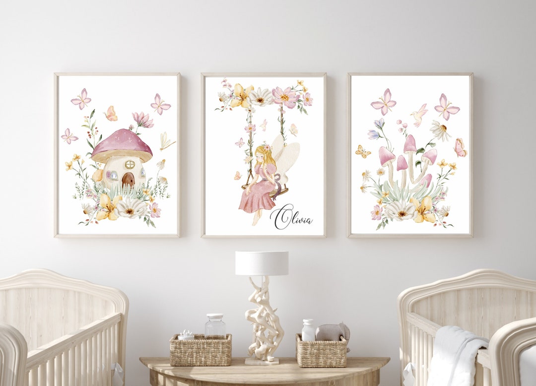 Fairy Nursery Art, Nursery Wall Art Girl, Fairy Nursery, Butterfly ...
