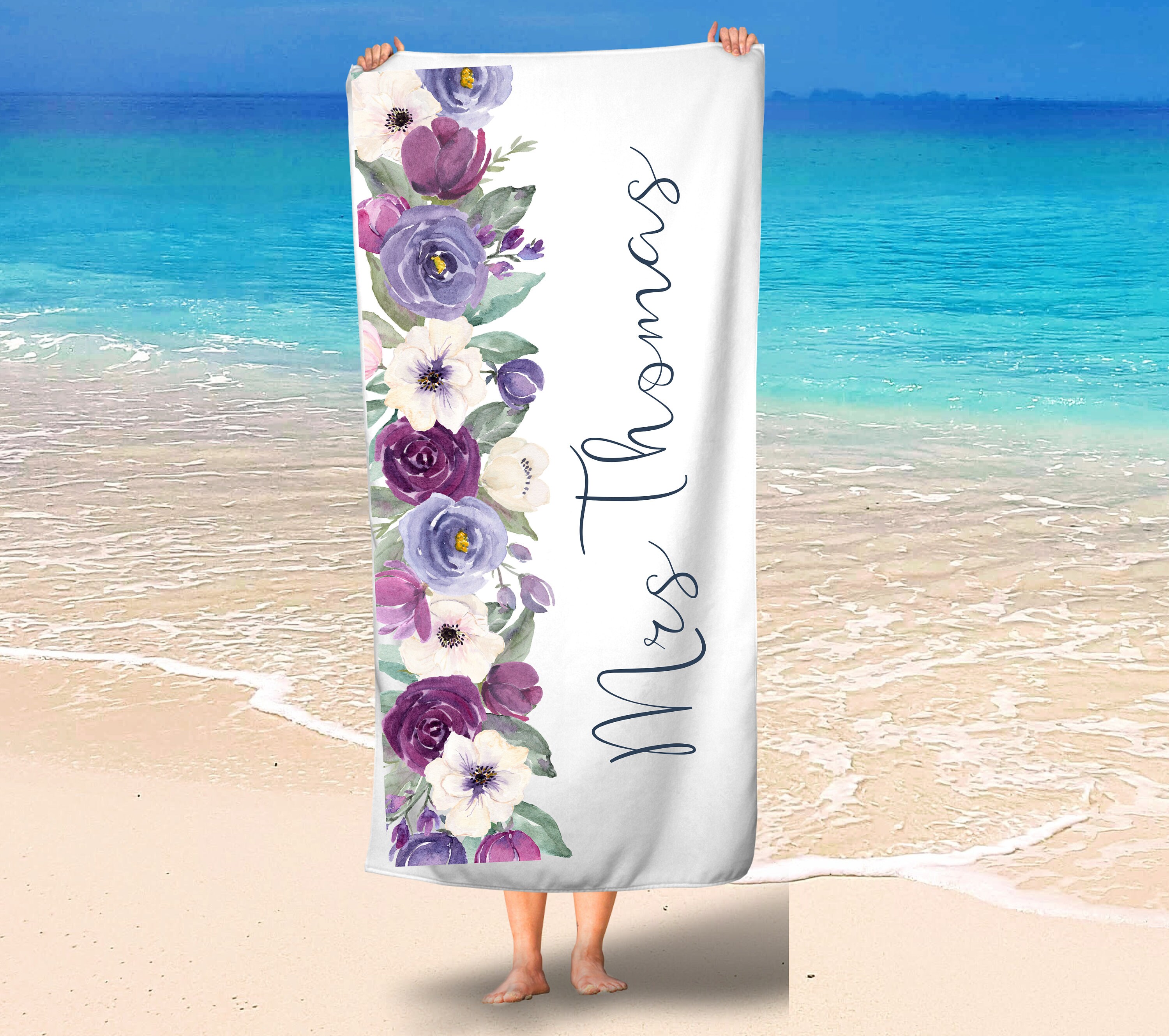 Bride Wedding Beach Towel Personalized Beach Towel Beach Etsy UK