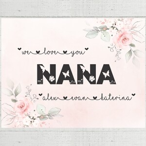 Mother&#39;s Day Blanket, Gift for Nana, Grandma Gift, Nana Blanket with Names, Customized Nana Blanket, Nana Birthday gift for Nana - 423