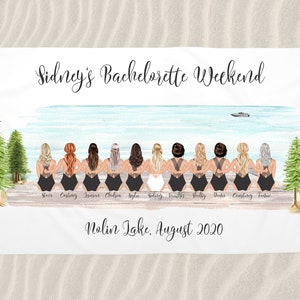 Bachelorette Party Beach Towel, Bride Towel, Lake Bachelorette Party Towel, Bridesmaid Gift, Custom Lake Towel