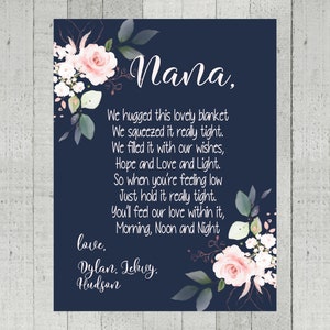 Mothers Day Blanket, Gift for Mom, Grandma Gift, We hugged this blanket throw, Customized Nana Blanket, Mother&#39;s Day Gift - 491