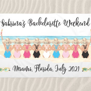Bachelorette Party Beach Towel, Bride Towel, Beach Bachelorette Party Towel, Bridesmaid Gift, Custom Beach Towel, Bachelorette Towel