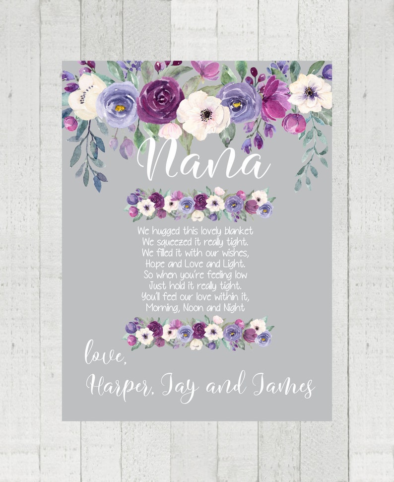 Mother's Day Blanket Nana Name Blanket Gift for Mom Etsy