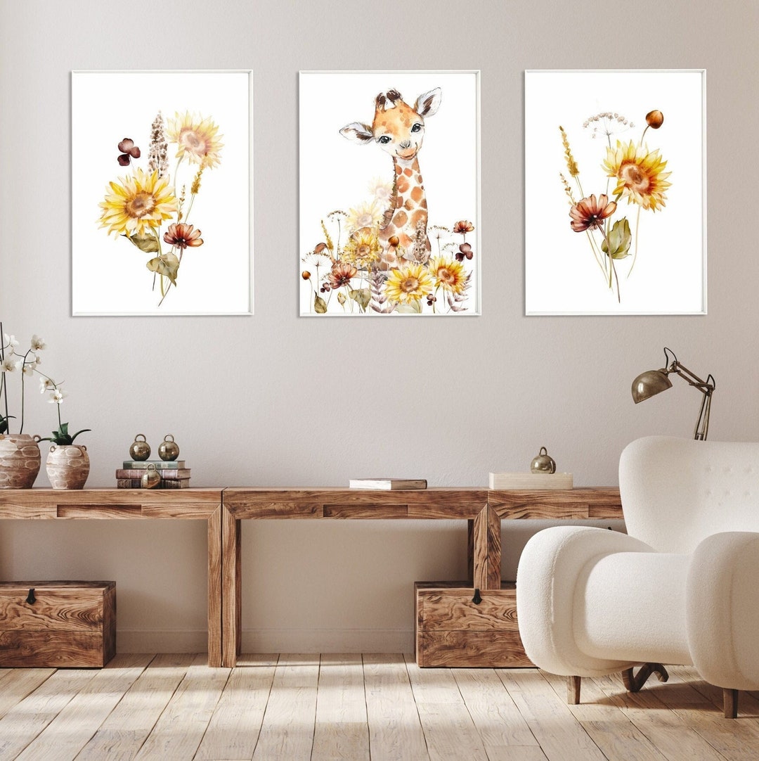 Safari Nursery Decor, Wildflower Nursery Decor, Neutral Nursery Print ...
