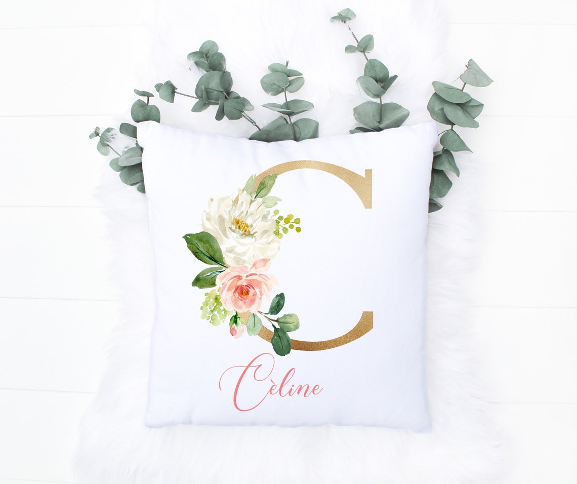 Floral Personalized Pillow Cover for Baby Nursery Baby Girl Etsy