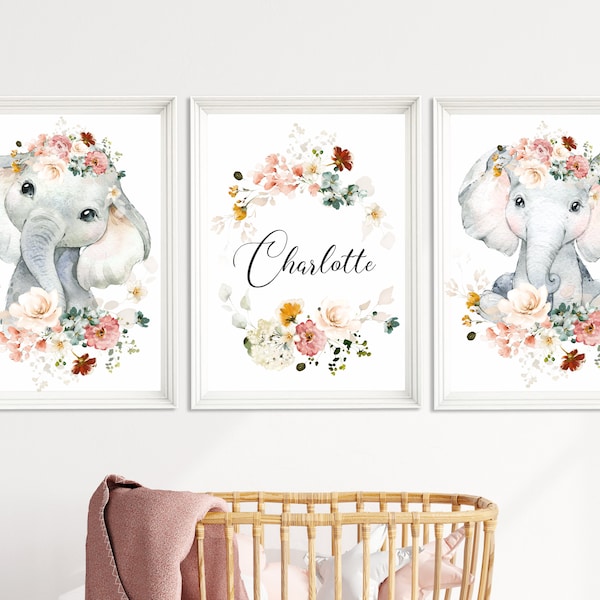 Baby Girl Elephant Nursery Etsy