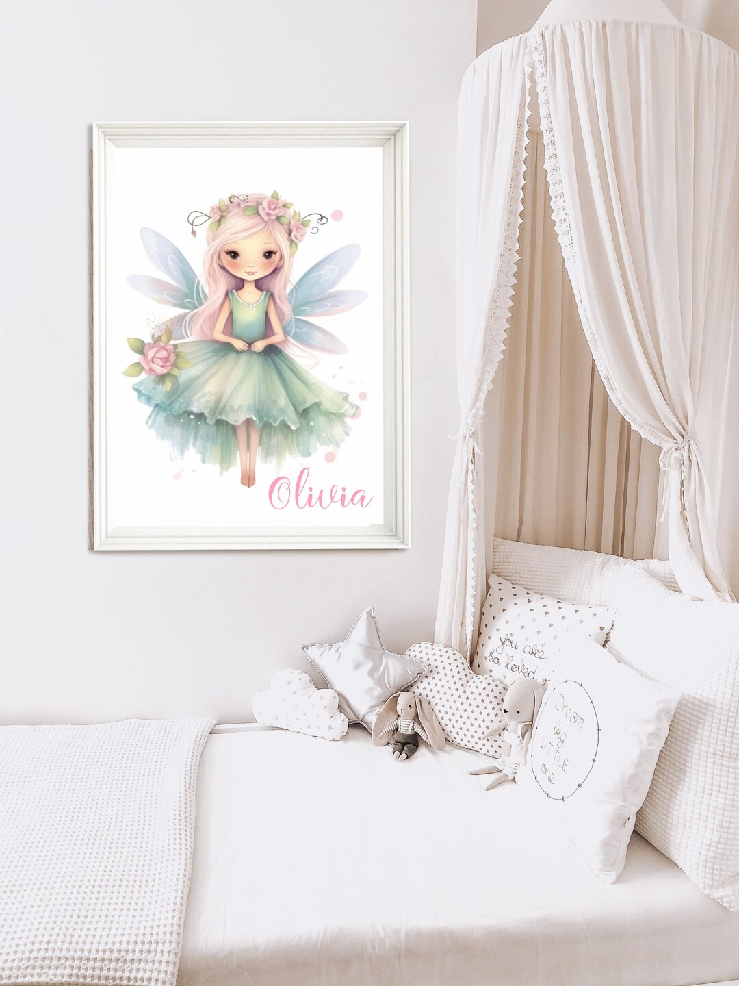 Fairy Nursery Art Print: Girl Room Decor, Flower Accent - 579 - Etsy