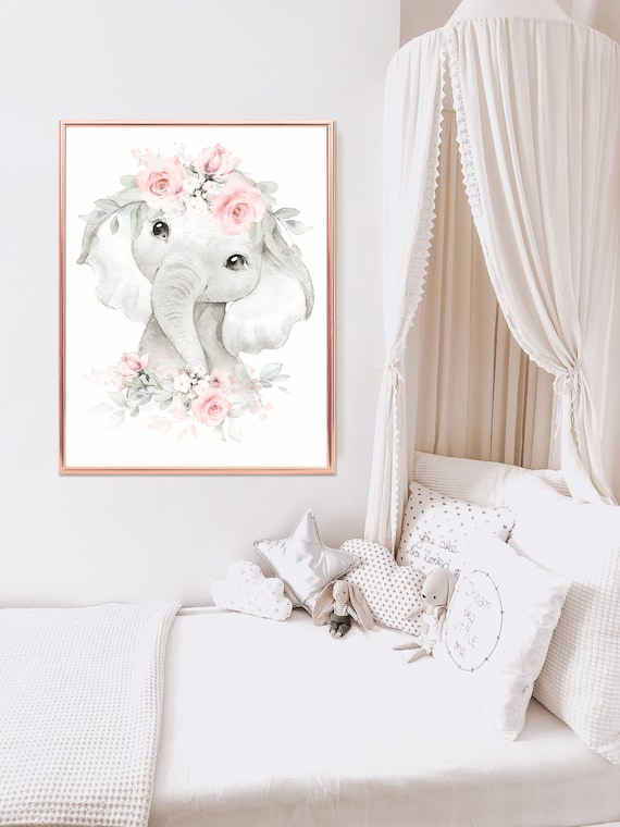 Elephant Nursery Decor Australia Nursery Wall Art Elephant, Pink