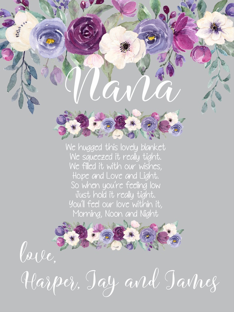 Download Nana Name Blanket Gift for Nana Grandma Gift We hugged ...