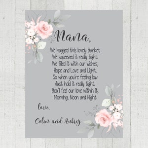 Nana Christmas Blanket,Gift for Nana,Grandma Gift, We hugged this blanket throw, Customized Nana Blanket, Mother&#39;s Day Gift, Gift for Mom415